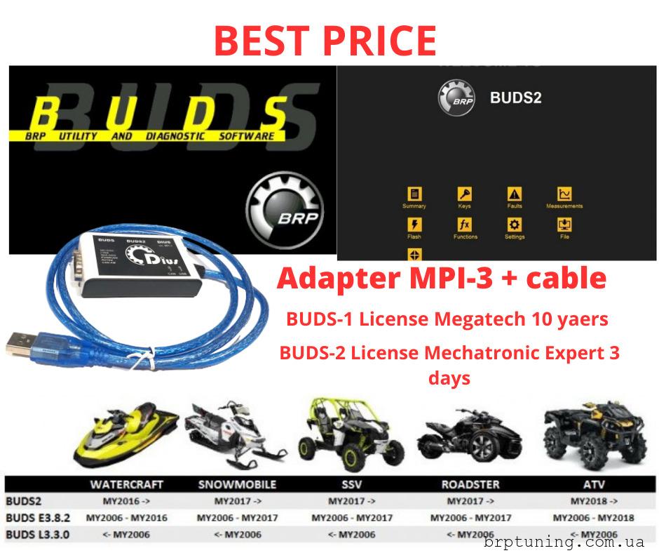BRP BUDS / BUDS2 MPI-3 Diagnostic Kit All 4-TEC/E-TEC+FREE BUDS 1 License Megatech 10 years